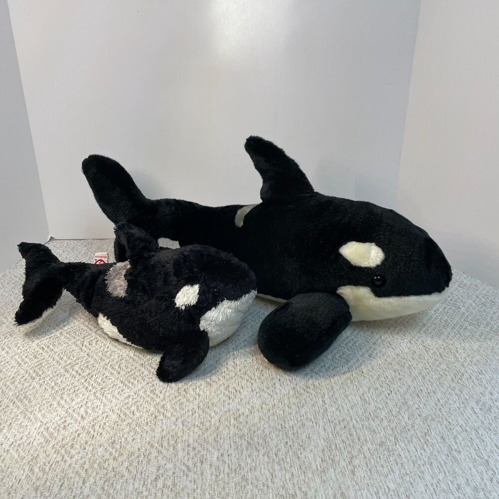 Whale Stuffed Animal Plush Sea World and Ty Lot of 2
